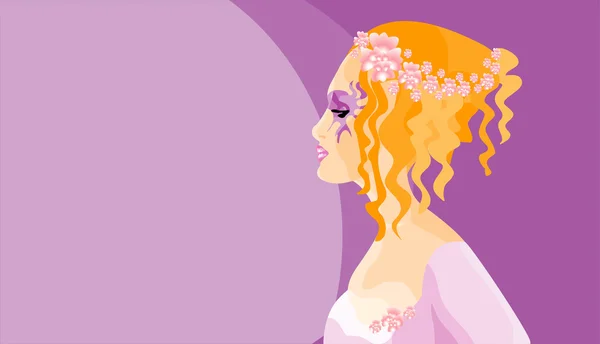 Девушка с цветочным диадемом — стоковый вектор