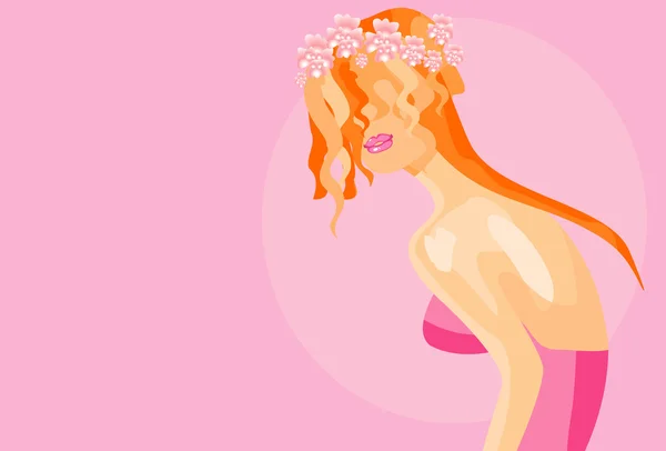 Diadem では花の女の子のベクトル画像 — ストックベクタ