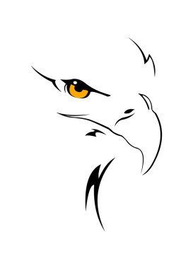 Vector image of eagle head isolated on white clipart