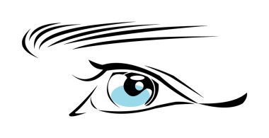 Gözün beyaz mavi öğrenci isolatid ile vektör görüntü