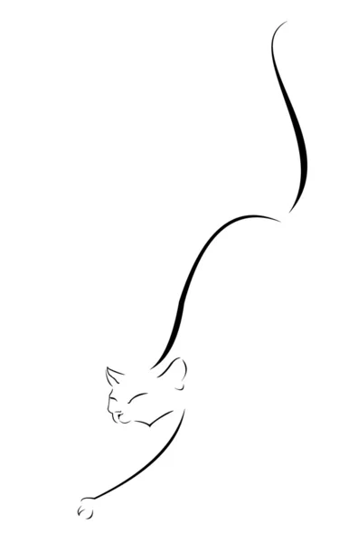 Stjäla katt kontur — Stock vektor