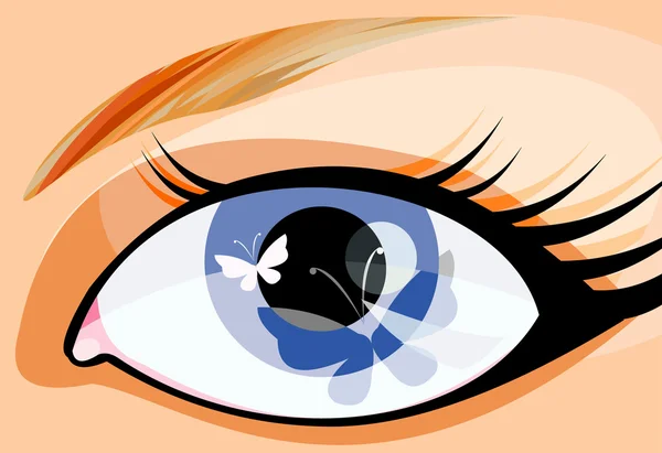 ベクトルの女性の目の画像 — ストックベクタ