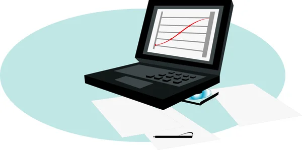 Laptop of businessman — Stock Vector
