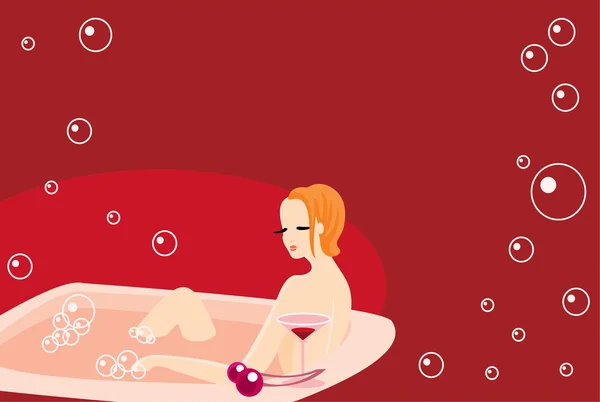 Vektör Görüntü Banyo Güzel Bir Kadın Arka Plan Gibi Olabilir — Stok Vektör