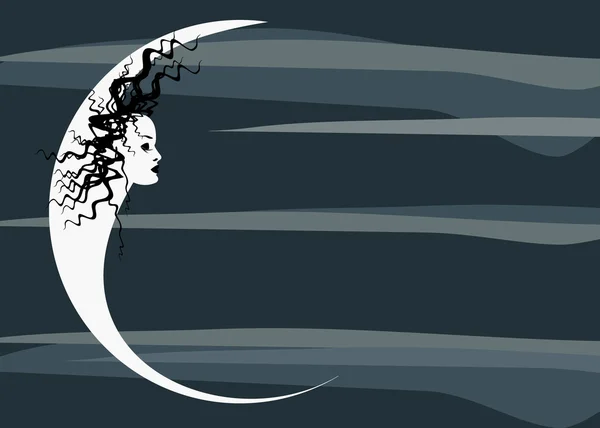 Image Vectorielle Lune Sombre — Image vectorielle