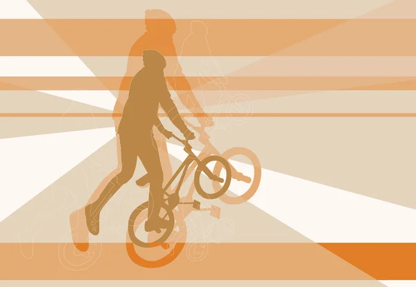 Векторное Изображение Силуэта Велосипедиста — стоковый вектор
