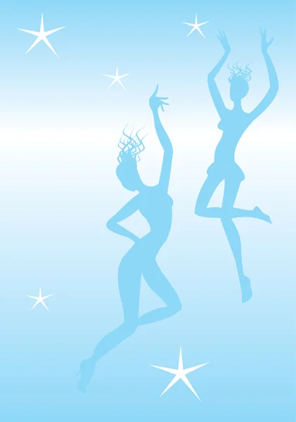Vector Image Svelte Dancers Silhouettes — Stock Vector