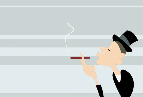 Векторное Изображение Курильщика Сигарой — стоковый вектор