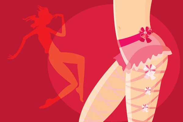 Grafika Wektorowa Ciała Kobiety Ładny Różowy Spodnie — Wektor stockowy