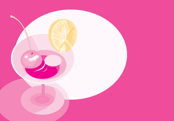 Immagine Vettoriale Bicchiere Vino Con Martini — Vettoriale Stock