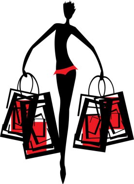 Shopping walk clipart