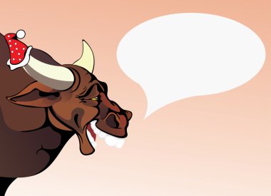 Vector image of drunken bull clipart