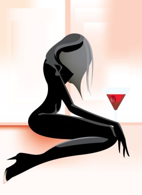 Vector image of woman's silhouette clipart