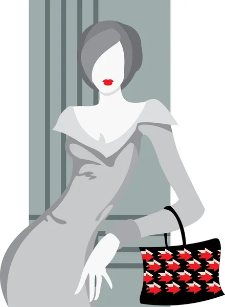 Femme aux cheveux gris — Image vectorielle