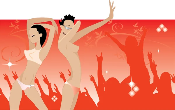 Immagine Vettoriale Danza Nel Night Club — Vettoriale Stock