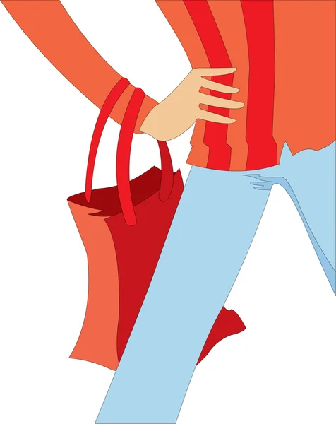 Φορέα Εικόνας Του Ανθρώπου Και Την Τσάντα Για Ψώνια — Διανυσματικό Αρχείο
