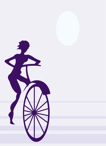 Διανυσματική Εικόνα Κοριτσιού Και Ποδηλάτων — Διανυσματικό Αρχείο