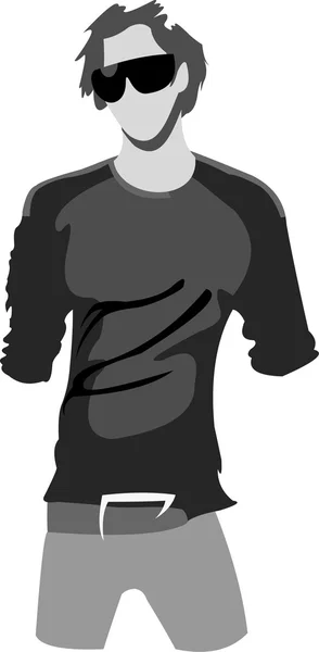 Vektor Gambar Manusia Dalam Pakaian Abu Abu - Stok Vektor