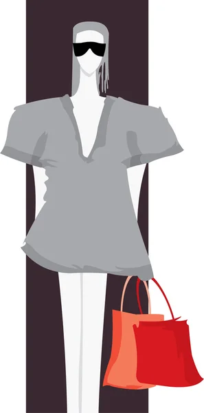 Femme avec des sacs — Image vectorielle