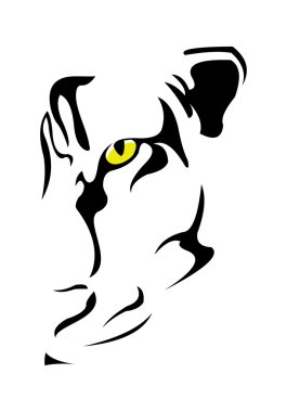 Vector image of tiger head isolated on white clipart