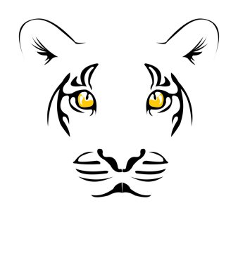 Vector image of tiger head isolated on white clipart