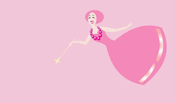 ピンクの妖精の簡単なベクトル画像 — ストックベクタ