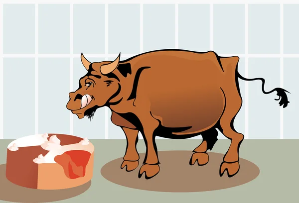 Eating bull — Stock Vector