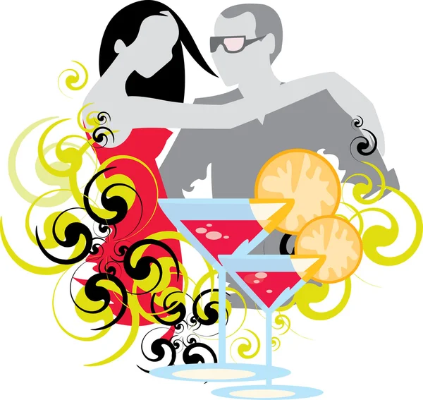 Couple en club — Image vectorielle