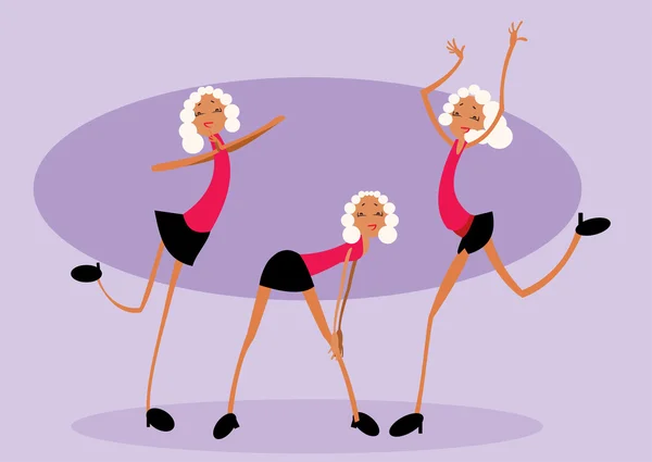 Drei Tänzerinnen — Stockvektor