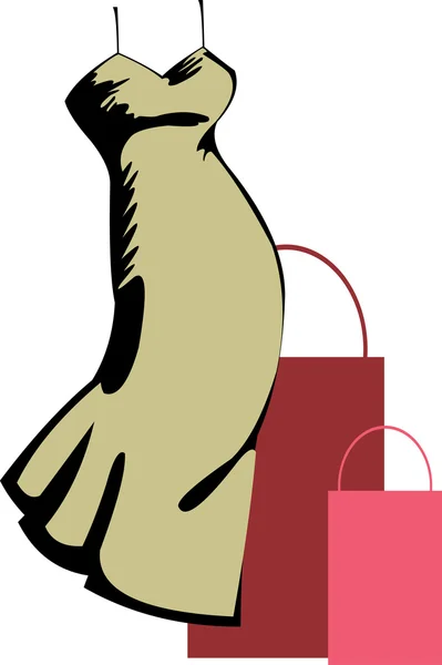 Sukienka i torby — Wektor stockowy