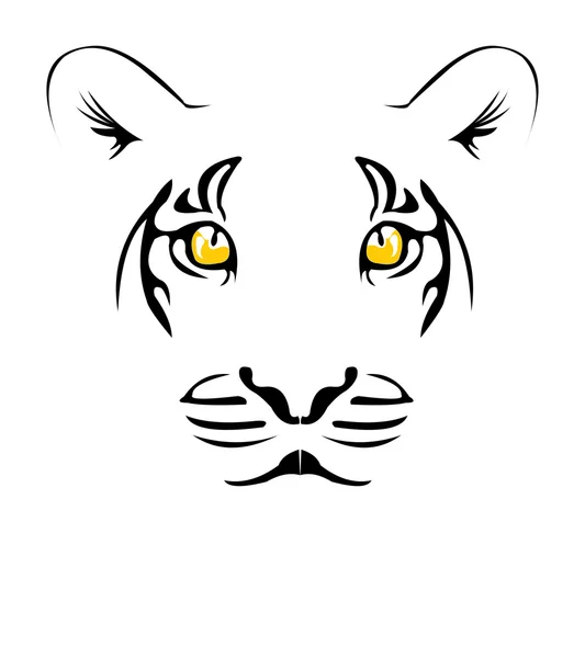 Image Vectorielle Tête Tigre Isolée Sur Blanc — Image vectorielle