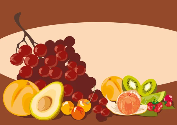 Imagem Vetorial Amontoado Frutas Frescas —  Vetores de Stock