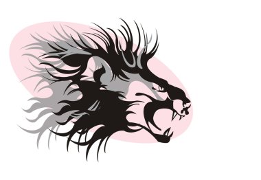 Conventionalized vector image of lion. may be use for tattoo clipart