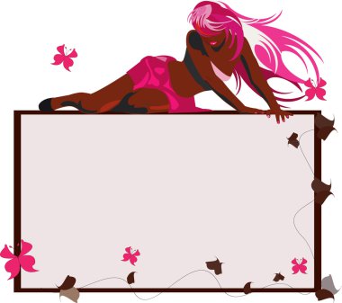 Bronzed sexy woman clipart