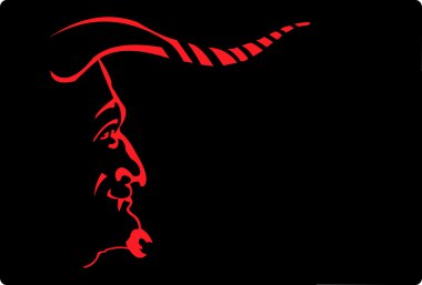 Vector image of devil profile clipart