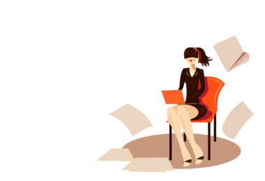 Woman secretary clipart