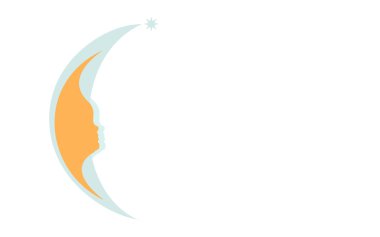 Moon isolated on white, clipart