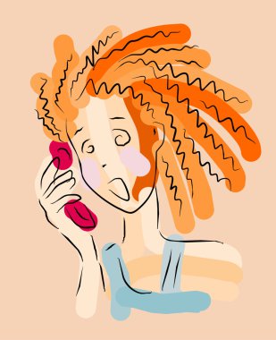 Vector image of panic talk clipart