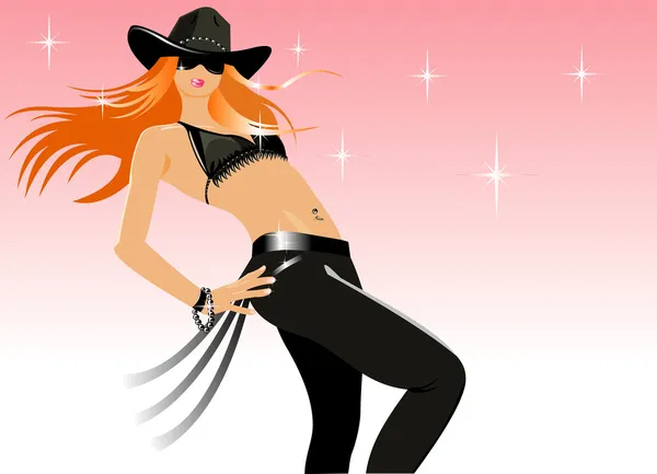 Sexy cowgirl — Stock Vector