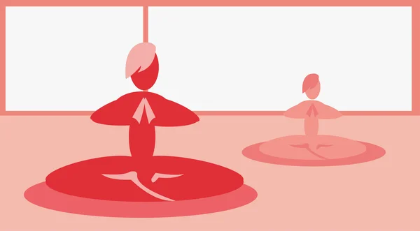 矢量背景的瑜伽卡和海报 — 图库矢量图片