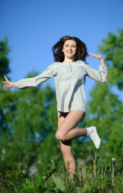 Jumping girl clipart