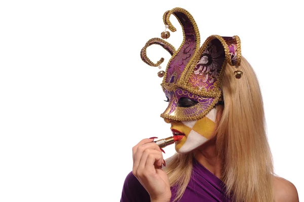 Donna sexy in mezza maschera — Foto Stock