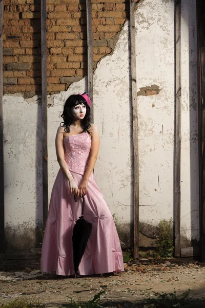Teenager Rosa Kleid Kann Für Puppenkonzept Verwendet Werden — Stockfoto