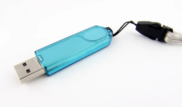 Armazenamento USB ciano — Fotografia de Stock