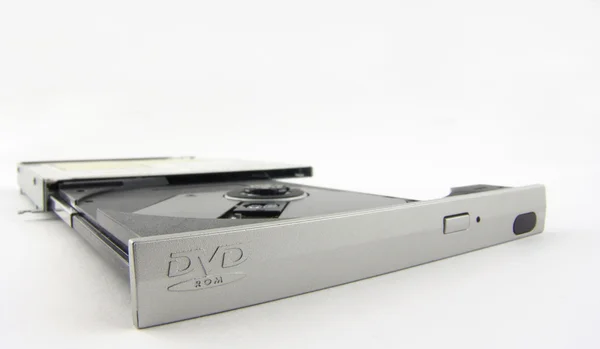 Stříbrný přenosný dvd-rom — Stock fotografie
