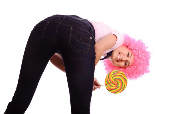 Teenager with lollipop — Stock Photo, Image