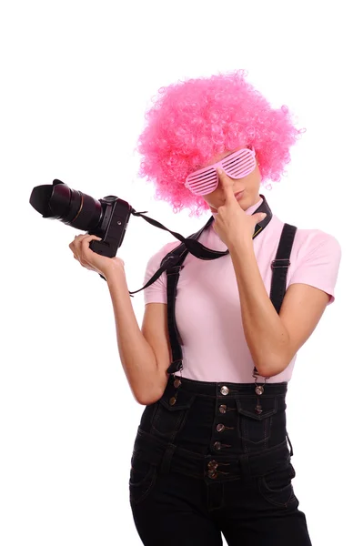 Adolescente con fotocamera — Foto Stock
