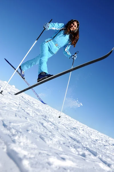 stock image Happy young skier