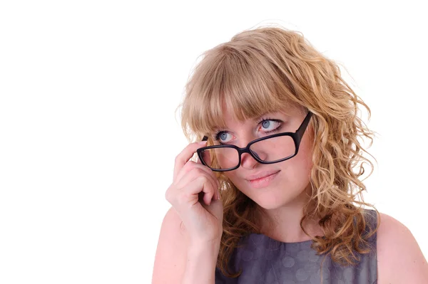 Молода дівчина в окулярах — стокове фото