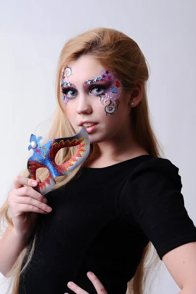 Vrouw met partij make-up — Stockfoto